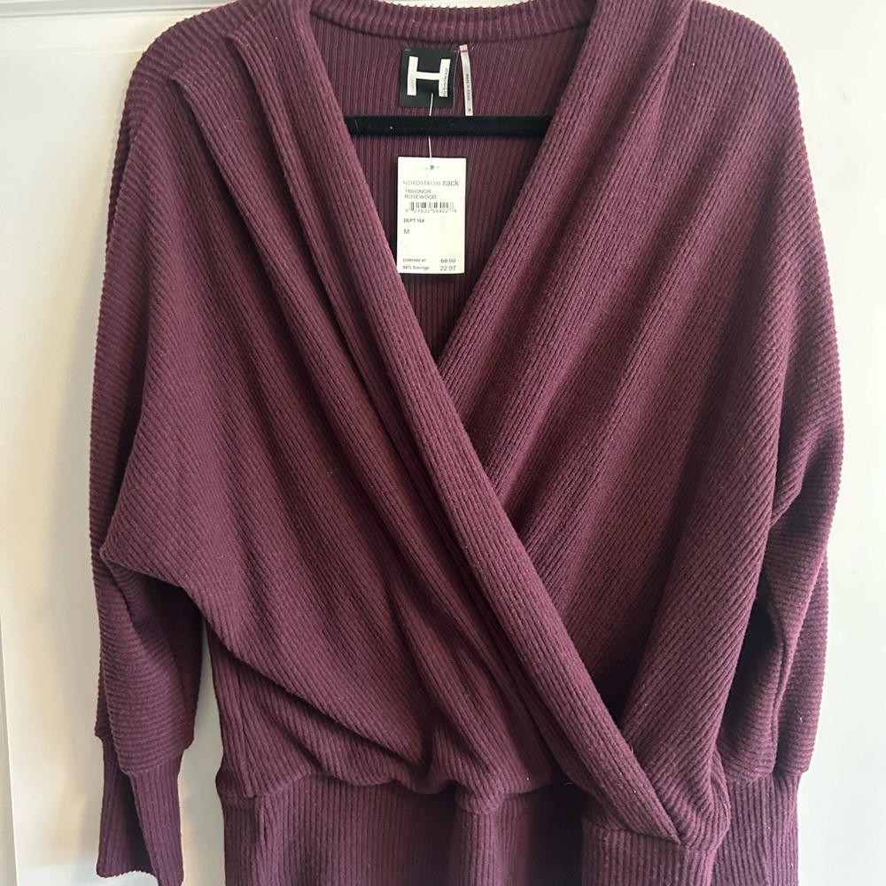 NWT Halogen Women's Maroon Wrap Sweater